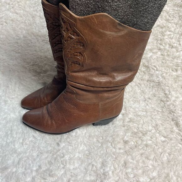 Laura made in Italy leather Brown Cowboy boots EUR Size 38 - Picture 1 of 10